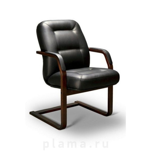 Офисное кресло Mirey VICTORIA VICTORIA C LX, орех темный, кожа черная