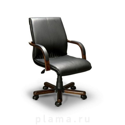 Офисное кресло Mirey BARBARA BARBARA B LX, орех темный, кожа черная