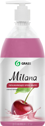 Жидкое мыло Grass Milana крем-мыло с дозатором, спелая черешня, 1 л