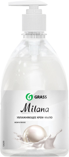 Жидкое мыло Grass Milana крем-мыло с дозатором, жемчужное, 500 мл