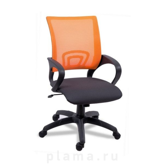 Офисное кресло Mirey Формула Формула, сетка оранжевая, ткань серый ромб В-1