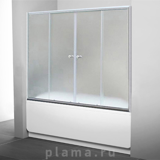 Шторка на ванну 1MarKa 180 профиль хром, стекло рифленое (уценка: без упаковки)