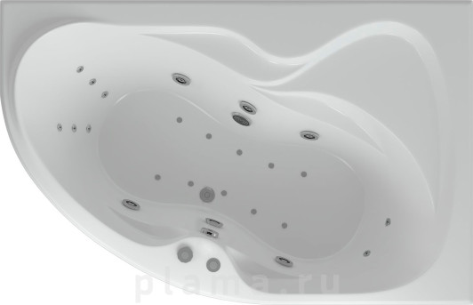 Акриловая ванна Акватек Вега R с гидромассажем (уценка: выставочный экземпляр)