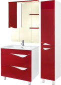Зеркало-шкаф Bellezza Эйфория 80 L красный, с подсветкой