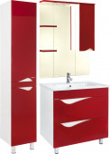 Зеркало-шкаф Bellezza Эйфория 80 R красный, с подсветкой