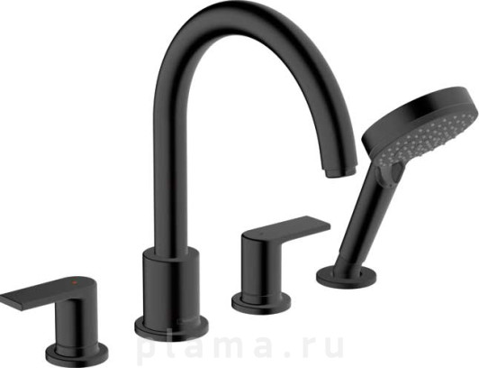 Смеситель Hansgrohe Vernis Blend 71456670 на борт ванны, черный plama.ru