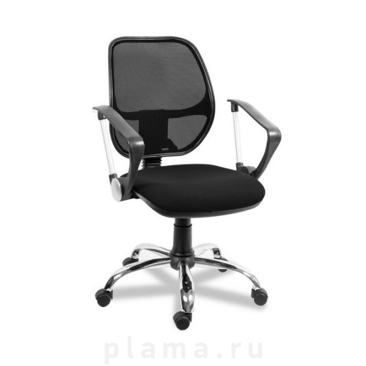 Офисное кресло Mirey Марс Марс РС 900 Хром комфорт, сетка черный, ткань черный В-14