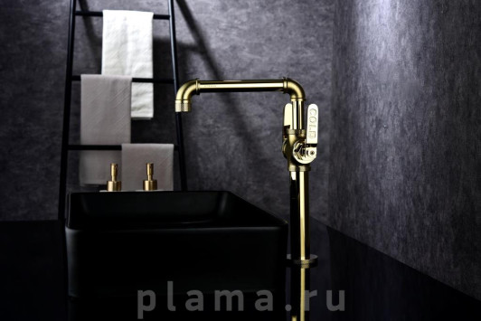 Смеситель Paulmark Loft Lo226006-G для раковины, золото plama.ru