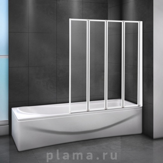 Шторка на ванну Cezares Relax V-4-80/140-C-Bi стекло прозрачное