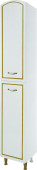 Шкаф-пенал Bellezza Амелия 35 L, с бельевой корзиной, белый патина золото