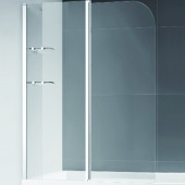 Шторка на ванну Cezares ECO-O-V-12-120/140-C-Cr стекло прозрачное