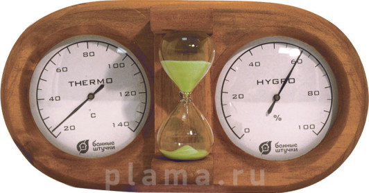 Термометр с гигрометром Банные штучки 18028 с песочными часами