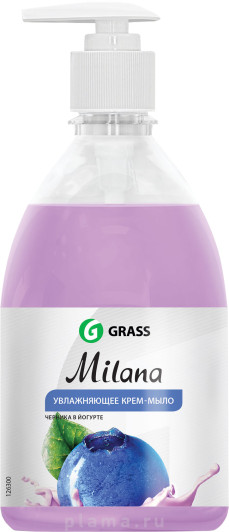 Жидкое мыло Grass Milana крем-мыло с дозатором, черника в йогурте, 500 мл