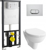 Комплект VitrA S20 9004B003-7202 подвесной унитаз + инсталляция + кнопка